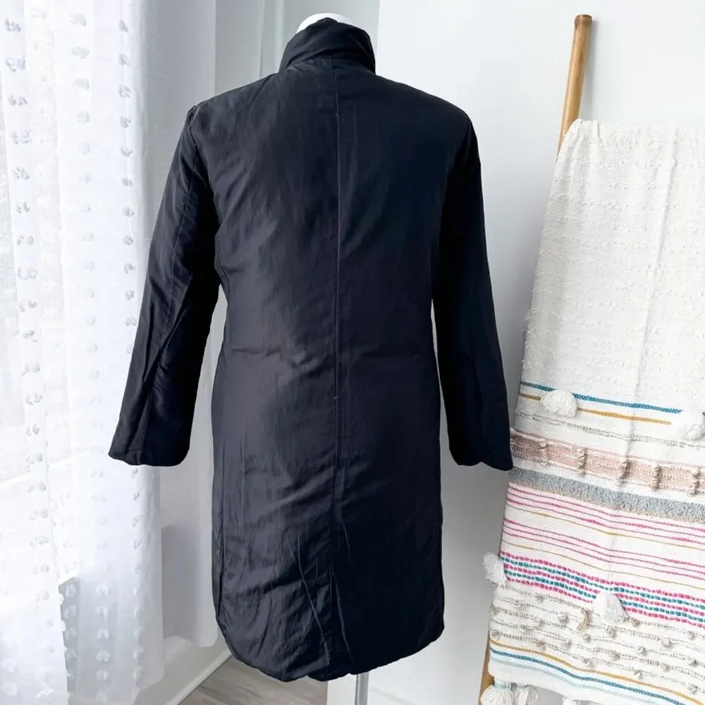 Max Mara Weekend Black Zip Up Long Reversible Puffer Coat Women’s Size US 14 - Picture 7 of 11